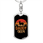 Daddy Deer Antlers Keychain Stainless Steel or 18k Gold Dog Tag Keyring-Express Your Love Gifts