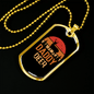 Daddy Deer Antlers Necklace Stainless Steel or 18k Gold Dog Tag 24" Chain-Express Your Love Gifts