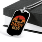 Daddy Deer Antlers Necklace Stainless Steel or 18k Gold Dog Tag 24" Chain-Express Your Love Gifts