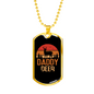 Daddy Deer Antlers Necklace Stainless Steel or 18k Gold Dog Tag 24" Chain-Express Your Love Gifts