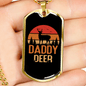Daddy Deer Antlers Necklace Stainless Steel or 18k Gold Dog Tag 24" Chain-Express Your Love Gifts