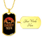 Daddy Deer Antlers Necklace Stainless Steel or 18k Gold Dog Tag 24" Chain-Express Your Love Gifts