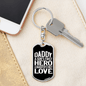 Daddy First Hero Swivel Keychain Dog Tag Stainless Steel or 18k Gold-Express Your Love Gifts