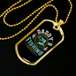 Daddy Fishing Buddy Necklace Stainless Steel or 18k Gold Dog Tag 24" Chain-Express Your Love Gifts