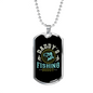 Daddy Fishing Buddy Necklace Stainless Steel or 18k Gold Dog Tag 24" Chain-Express Your Love Gifts