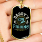 Daddy Fishing Buddy Necklace Stainless Steel or 18k Gold Dog Tag 24" Chain-Express Your Love Gifts