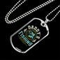 Daddy Fishing Buddy Necklace Stainless Steel or 18k Gold Dog Tag 24" Chain-Express Your Love Gifts