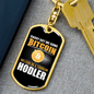 Daddy Get Some Bit Coin Crypto Keychain Stainless Steel or 18k Gold Dog Tag Keyring-Express Your Love Gifts