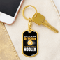 Daddy Get Some Bit Coin Crypto Keychain Stainless Steel or 18k Gold Dog Tag Keyring-Express Your Love Gifts