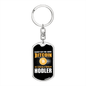 Daddy Get Some Bit Coin Crypto Keychain Stainless Steel or 18k Gold Dog Tag Keyring-Express Your Love Gifts