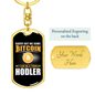 Daddy Get Some Bit Coin Crypto Keychain Stainless Steel or 18k Gold Dog Tag Keyring-Express Your Love Gifts