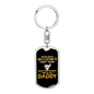 Daddy Hunting Buddy Keychain Stainless Steel or 18k Gold Dog Tag Keyring-Express Your Love Gifts