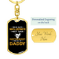 Daddy Hunting Buddy Keychain Stainless Steel or 18k Gold Dog Tag Keyring-Express Your Love Gifts
