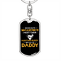 Daddy Hunting Buddy Keychain Stainless Steel or 18k Gold Dog Tag Keyring-Express Your Love Gifts