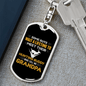 Daddy Hunting Buddy White Keychain Stainless Steel or 18k Gold Dog Tag Keyring-Express Your Love Gifts