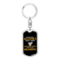 Daddy Hunting Buddy White Keychain Stainless Steel or 18k Gold Dog Tag Keyring-Express Your Love Gifts