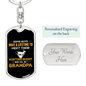 Daddy Hunting Buddy White Keychain Stainless Steel or 18k Gold Dog Tag Keyring-Express Your Love Gifts