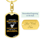 Daddy Hunting Buddy White Keychain Stainless Steel or 18k Gold Dog Tag Keyring-Express Your Love Gifts