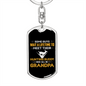 Daddy Hunting Buddy White Keychain Stainless Steel or 18k Gold Dog Tag Keyring-Express Your Love Gifts