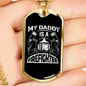 Daddy Is A Firefighter Gift Stainless Steel or 18k Gold Dog Tag 24" Chain-Express Your Love Gifts