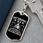 Daddy Is A Firefighter Keychain Stainless Steel or 18k Gold Dog Tag Keyring-Express Your Love Gifts