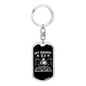 Daddy Is A Firefighter Keychain Stainless Steel or 18k Gold Dog Tag Keyring-Express Your Love Gifts
