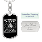 Daddy Is A Firefighter Keychain Stainless Steel or 18k Gold Dog Tag Keyring-Express Your Love Gifts