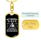 Daddy Is A Firefighter Keychain Stainless Steel or 18k Gold Dog Tag Keyring-Express Your Love Gifts