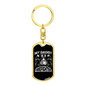 Daddy Is A Firefighter Keychain Stainless Steel or 18k Gold Dog Tag Keyring-Express Your Love Gifts