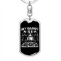 Daddy Is A Firefighter Keychain Stainless Steel or 18k Gold Dog Tag Keyring-Express Your Love Gifts