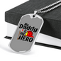 Daddy Is My Hero Firefighter Gift Stainless Steel or 18k Gold Dog Tag 24" Chain-Express Your Love Gifts