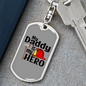 Daddy Is My Hero Firefighter Keychain Stainless Steel or 18k Gold Dog Tag Keyring-Express Your Love Gifts