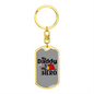 Daddy Is My Hero Firefighter Keychain Stainless Steel or 18k Gold Dog Tag Keyring-Express Your Love Gifts