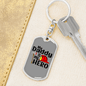 Daddy Is My Hero Firefighter Keychain Stainless Steel or 18k Gold Dog Tag Keyring-Express Your Love Gifts