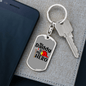 Daddy Is My Hero Firefighter Keychain Stainless Steel or 18k Gold Dog Tag Keyring-Express Your Love Gifts