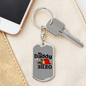 Daddy Is My Hero Firefighter Keychain Stainless Steel or 18k Gold Dog Tag Keyring-Express Your Love Gifts