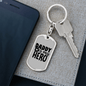 Daddy Is My Hero Police Keychain Stainless Steel or 18k Gold Dog Tag Keyring-Express Your Love Gifts