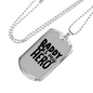 Daddy Is My Hero Police Necklace Stainless Steel or 18k Gold Dog Tag 24"-Express Your Love Gifts
