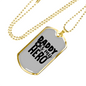 Daddy Is My Hero Police Necklace Stainless Steel or 18k Gold Dog Tag 24"-Express Your Love Gifts