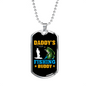 Daddy'S Fishing Buddy Fish Necklace Stainless Steel or 18k Gold Dog Tag 24" Chain-Express Your Love Gifts