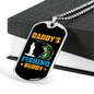 Daddy'S Fishing Buddy Fish Necklace Stainless Steel or 18k Gold Dog Tag 24" Chain-Express Your Love Gifts