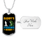 Daddy'S Fishing Buddy Fish Necklace Stainless Steel or 18k Gold Dog Tag 24" Chain-Express Your Love Gifts
