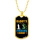 Daddy'S Fishing Buddy Fish Necklace Stainless Steel or 18k Gold Dog Tag 24" Chain-Express Your Love Gifts