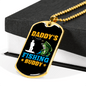 Daddy'S Fishing Buddy Fish Necklace Stainless Steel or 18k Gold Dog Tag 24" Chain-Express Your Love Gifts