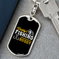Daddy'S Fishing Buddy Hook Keychain Stainless Steel or 18k Gold Dog Tag Keyring-Express Your Love Gifts
