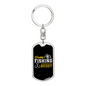 Daddy'S Fishing Buddy Hook Keychain Stainless Steel or 18k Gold Dog Tag Keyring-Express Your Love Gifts
