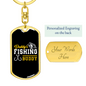 Daddy'S Fishing Buddy Hook Keychain Stainless Steel or 18k Gold Dog Tag Keyring-Express Your Love Gifts