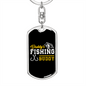 Daddy'S Fishing Buddy Hook Keychain Stainless Steel or 18k Gold Dog Tag Keyring-Express Your Love Gifts