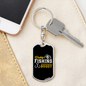 Daddy'S Fishing Buddy Hook Keychain Stainless Steel or 18k Gold Dog Tag Keyring-Express Your Love Gifts
