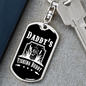 Daddy's Fishing Buddy Keychain Stainless Steel or 18k Gold Dog Tag Keyring-Express Your Love Gifts